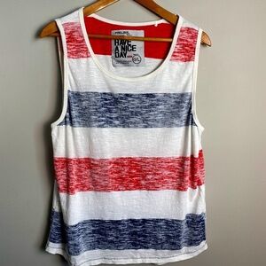 Projek Raw Men's Inside Out‎ Red White Blue Beach Tank Top Size Large Surfer